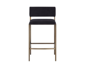 Sunpan MORI Counter Stool - Elegant Abbington Black Fabric with Gold Frame for Modern Kitchen Comfort 112558