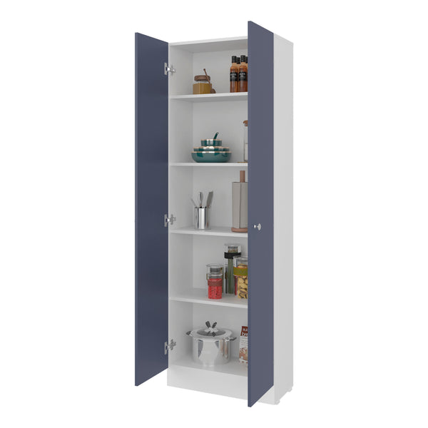 English Elm Kronos Stylish Two-Tone Wall Cupboard with Five Shelves, Concealed Doors for Clutter-Free Storage B062P389913