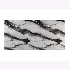 English Elm Stacey Contemporary Black Buffet with Marble Accents, Solid Wood & MDF, 4 Drawers + Doors Included B201P290554