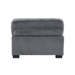 English Elm Rix Modular Armless Chair Corduroy Upholstered Channel Tufted Mid Century Sectional Seating Black+ Gray B056P412614