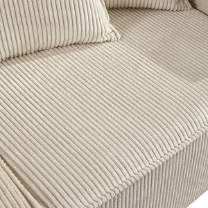 English Elm 78.74" Modular Sectional Sofa with Corduroy Upholstery, High-Density Foam Comfort, Modern Compact Couch W1036S00061