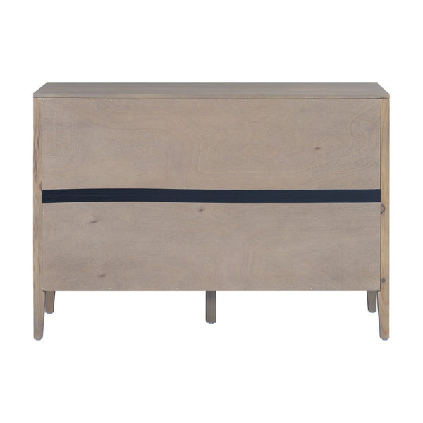 English Elm U_style Farmhouse Pine Veneer Buffet Cabinet with Double Doors for Kitchen or Entryway Gray N711P410389E