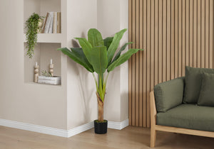 English Elm Artificial Eucalyptus Floor Plant 44" Tall in Sleek Black Pot with 1440 Lifelike Leaves, No Care Needed Green 52 L x 8 W x 8 H B2710P220052
