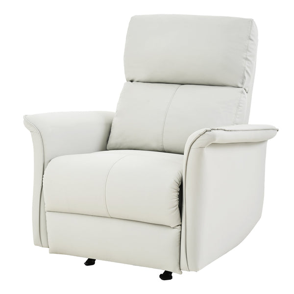 English Elm Manual Rocker Recliner Chair In Soft Pu Leather - Space-Saving Comfort For Nurseries & Living Rooms W1028S00048