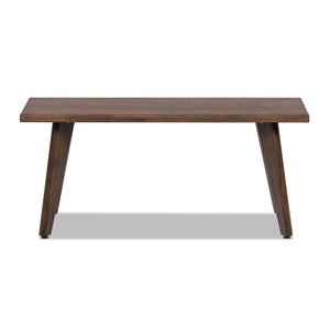 English Elm Jennifer Taylor Home - Capri Solid Red Oak Wood Bench 41.5" – Handcrafted Mid-Century Tapered Legs, Slim Space-Saving Seat Dark Brown B2719P395572
