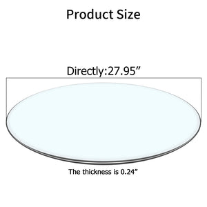 English Elm Size: 27.95 Round Tempered Glass Tabletop Transparent Polished Edge Replacement Surface W1151106037