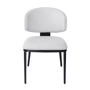 English Elm Christopher Knight Home® - 7 Pieces Modern Wood Faux Leather Metal Dining Set with Tapered Rubberwood Legs and Comfort Chairs Black White,Natural N768P263098W_6_64676.00NOAK