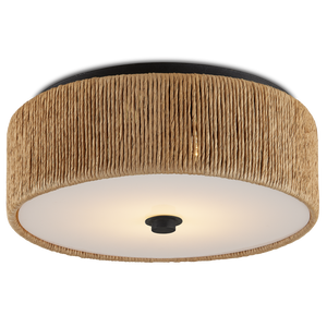 Brownell Flush Mount Ceiling Light Fixture - Bohemian Style with Acrylic Diffuser & Blacksmith Finish