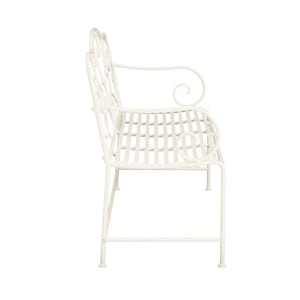 English Elm Christopher Knight Home® - Sunnydaze Iron Garden Bench with 41" Spacious Seating for Two, Timeless Elegant Outdoor Seating Design Matte White N775P206861W
