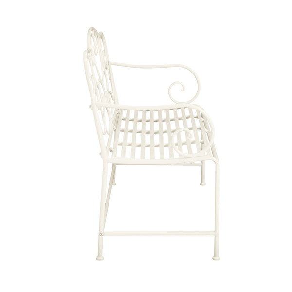 English Elm Christopher Knight Home® - Sunnydaze Iron Garden Bench with 41" Spacious Seating for Two, Timeless Elegant Outdoor Seating Design Matte White N775P206861W