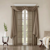 Madison Park Harper Modern/Contemporary Solid Crushed Curtain Panel Pair MP40-4501 Taupe