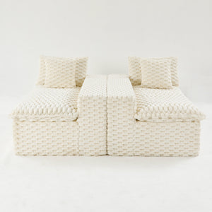 English Elm Luxury Turtle Velvet Multifunctional Sofa - Modular 4-Seater White/Green/Black/Pink, 400lb Capacity, Cozy Stylish Living Room Statement Piece W3371S00039