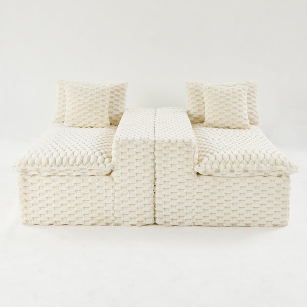 English Elm Luxury Turtle Velvet Multifunctional Sofa - Modular 4-Seater White/Green/Black/Pink, 400lb Capacity, Cozy Stylish Living Room Statement Piece W3371S00039