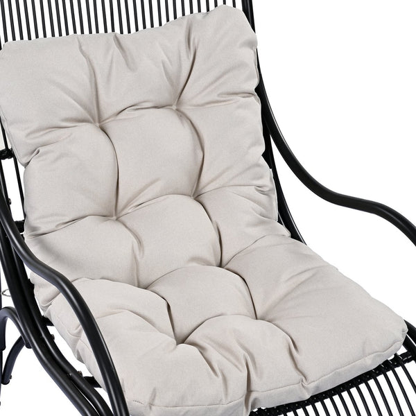 English Elm Christopher Knight Home® - 3 Piece Wicker Patio Set with Cloud-Like Cushions, Acacia Top Table, Rust-Resistant Steel Frame Beige+Black N780P209442B