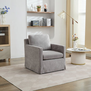 English Elm 29.92'' Swivel Accent Chair with Plush Chenille Upholstery, Removable Back Pillow & 360° Comfort Gray W3188P282085