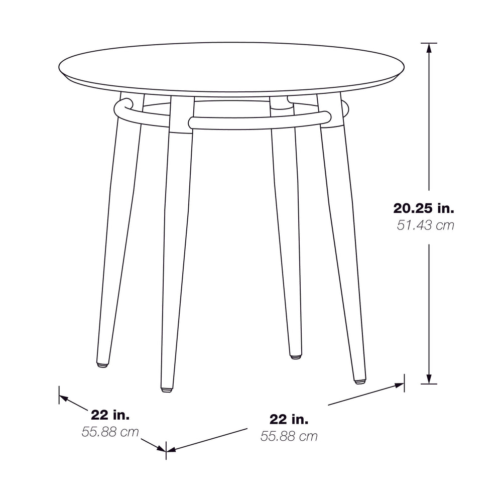 OSP Home Furnishings Brooklyn Round Top End Table Black/Brushed Nickel