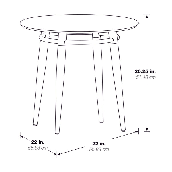 OSP Home Furnishings Brooklyn Round Top End Table Black/Brushed Nickel