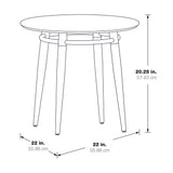 OSP Home Furnishings Brooklyn Round Top End Table Black/Brushed Nickel