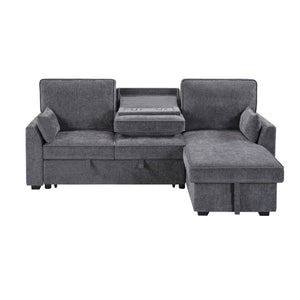 English Elm Emilia Sleeper Sectional Sofa with Storage Chaise and Built-in Usb Charging Ports B2749S00160