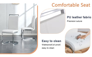 English Elm Table And Chair Set - Elegant Modern Marble Dining Set With 8 Comfortable Pu Chairs & Glass Top W1151S02115-GIGA