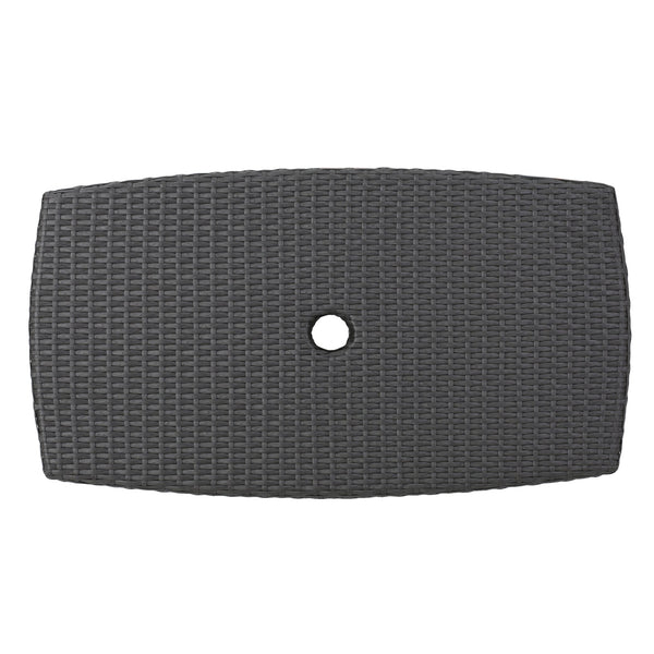 English Elm Christopher Knight Home® - BERKELEY Rattan Wicker Side Table with Iron Frame — Weather-Resistant Outdoor Accent Table, 35" Grey 59109.00GRY