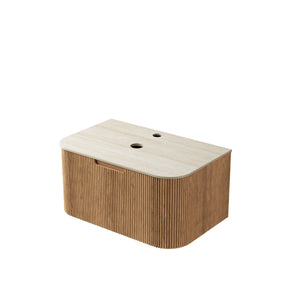 English Elm 30" Muri Oak Woodgrain Plywood Vanity Base Cabinet with Soft Close Doors W2615P338022