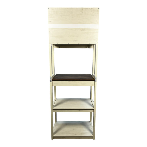 English Elm 23.62" Bakers Rack for Kitchen with 5-Tier Storage, Coffee Bar Station, Microwave Stand, Durable Design Brown+White W1412P230429