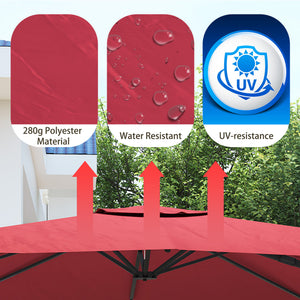 English Elm 11Ft Square Cantilever Patio Umbrella In Vibrant Red - Easy Operation, Upf50+ Protection, Versatile Shade T3609P347435