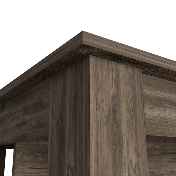English Elm Brooklyn Kitchen Island With Three Concealed Shelves - Stylish Rustic Design For Storage & Prep B128P148881