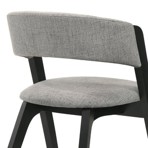 English Elm Rowan Gray Polyester Upholstered Dining Chair Set with Sleek Black Frame B2736P464867