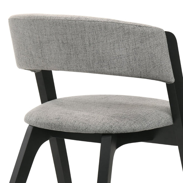English Elm Rowan Gray Polyester Upholstered Dining Chair Set with Sleek Black Frame B2736P464867