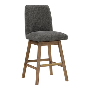 OSP Home Furnishings Finley 30" Swivel Barstool - Set of 2 Charcoal/Med Oak