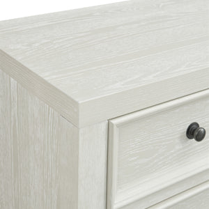 English Elm Wallace & Bay - White 3-Drawer Nightstand with Framed Drawer Fronts & Metal Knobs, Rich Finish, Compact Storage B2709P406272