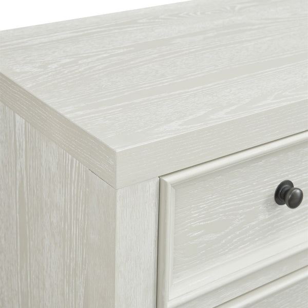 English Elm Wallace & Bay - White 3-Drawer Nightstand with Framed Drawer Fronts & Metal Knobs, Rich Finish, Compact Storage B2709P406272