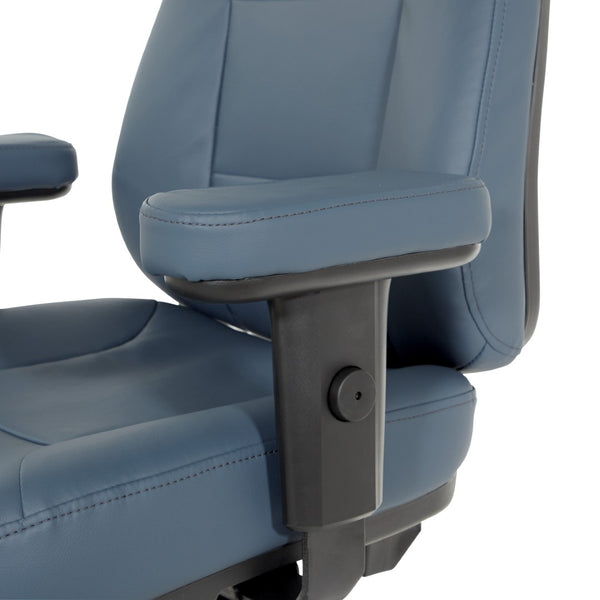 OSP Home Furnishings Professional High Back Ergonomic Office Chair with Lumbar Support and Padded Adjustable Arms Blue EC4300-R105