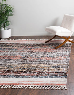 Unique Loom Aramis Oliver Machine Made Tribal Rug Multi, Black/Ivory/Rust Red/Light Blue/Light Brown/Beige 10' 0" x 10' 0"