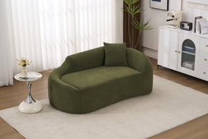English Elm Ly-048 Chenille Curved Chaise Loveseat Sleeper Sofa Deep Seat Modern Living Room W2231P401728