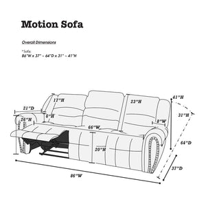 English Elm Plush Relax Manual Motion Sofa - Oversized Dark Brown Leather 3-Seat Couch For Ultimate Comfort B011P205586-GIGA