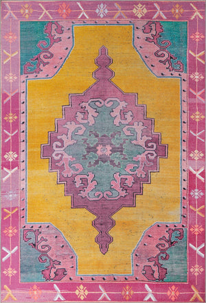 Unique Loom Timeless Thomas Machine Made Medallion Rug Yellow, Green/Ivory/Violet/Orange 8' 4" x 12' 2"