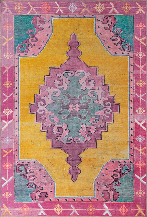 Unique Loom Timeless Thomas Machine Made Medallion Rug Yellow, Green/Ivory/Violet/Orange 8' 4" x 12' 2"
