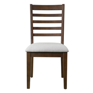 English Elm 7 Extendable Dining Table Set with 18" Leaf and 6 Upholstered Chairs — Rustic Farmhouse 60–78" Wood Veneer Table Brown N752S000090D