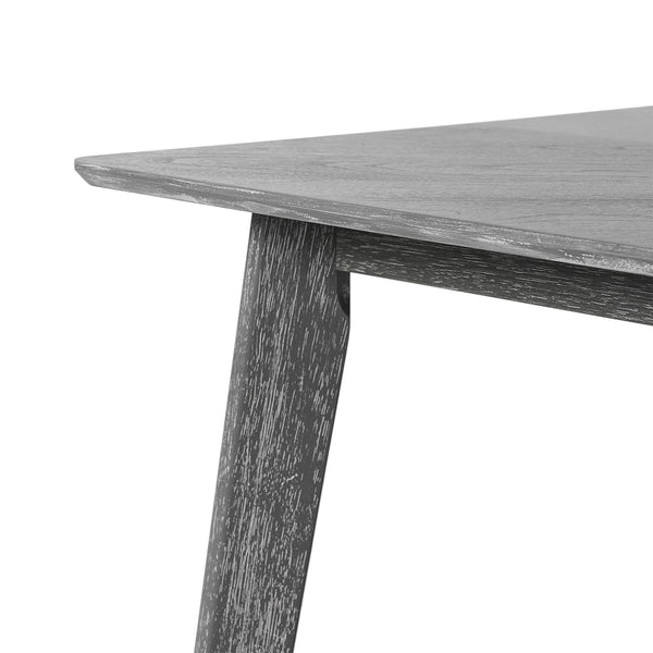 English Elm 6 Piece Dining Set with Rectangular Solid Wood Table, Upholstered Chairs & Bench, Rustic Charm, Easy Assembly, Seats 6 Gray N752S000015E