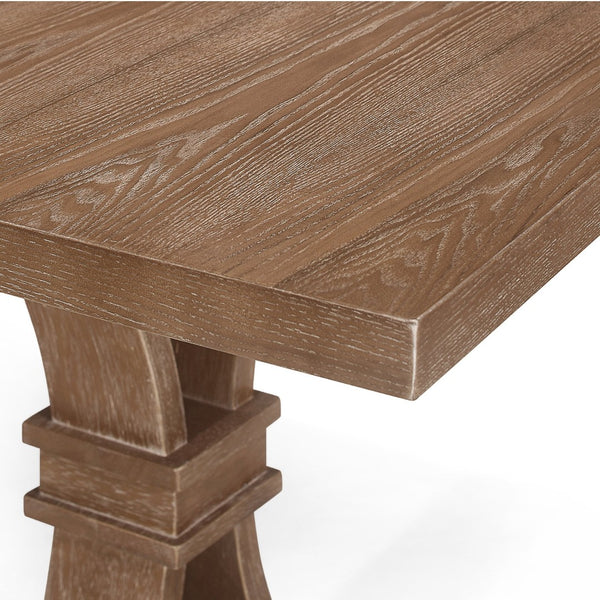 English Elm 63.00"-78.75" Extendable Farmhouse Dining Table Rubberwood X-frame Base Seats Eight Natural N771P347924G_N771P347925G