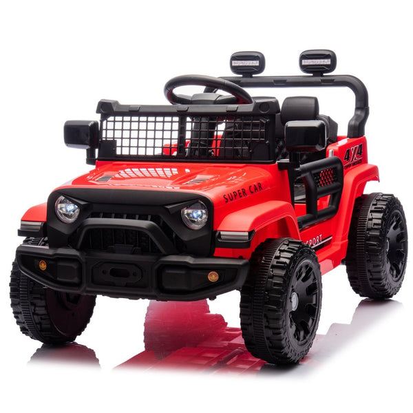 English Elm 24v Kids Ride on Car with Parental Remote Four Wheel Suspension Led Lights Bluetooth Red W1578P235082