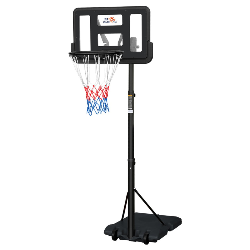 English Elm Double Fish Adjustable Basketball Hoop Portable Steel Frame Outdoor Backyard System W3087P251064
