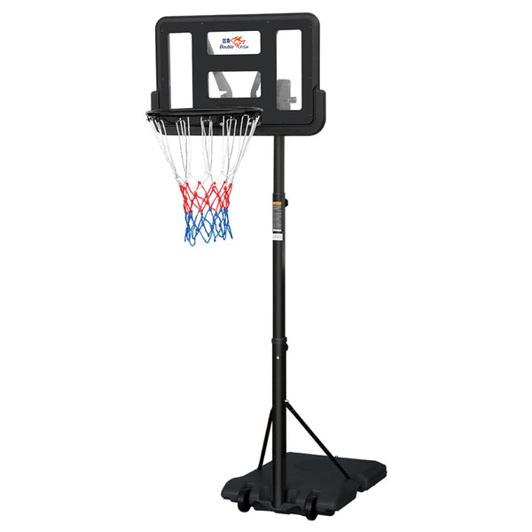 English Elm Double Fish Adjustable Basketball Hoop Portable Steel Frame Outdoor Backyard System W3087P251064