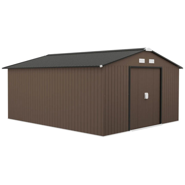 English Elm Durable Galvanized Steel Outdoor Storage Shed with Lockable Doors and Weather Resistance T3971S00225