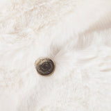 Croscill Sable Glam/Luxury Solid Faux Fur Square Decor Pillow CC30-0030 Ivory