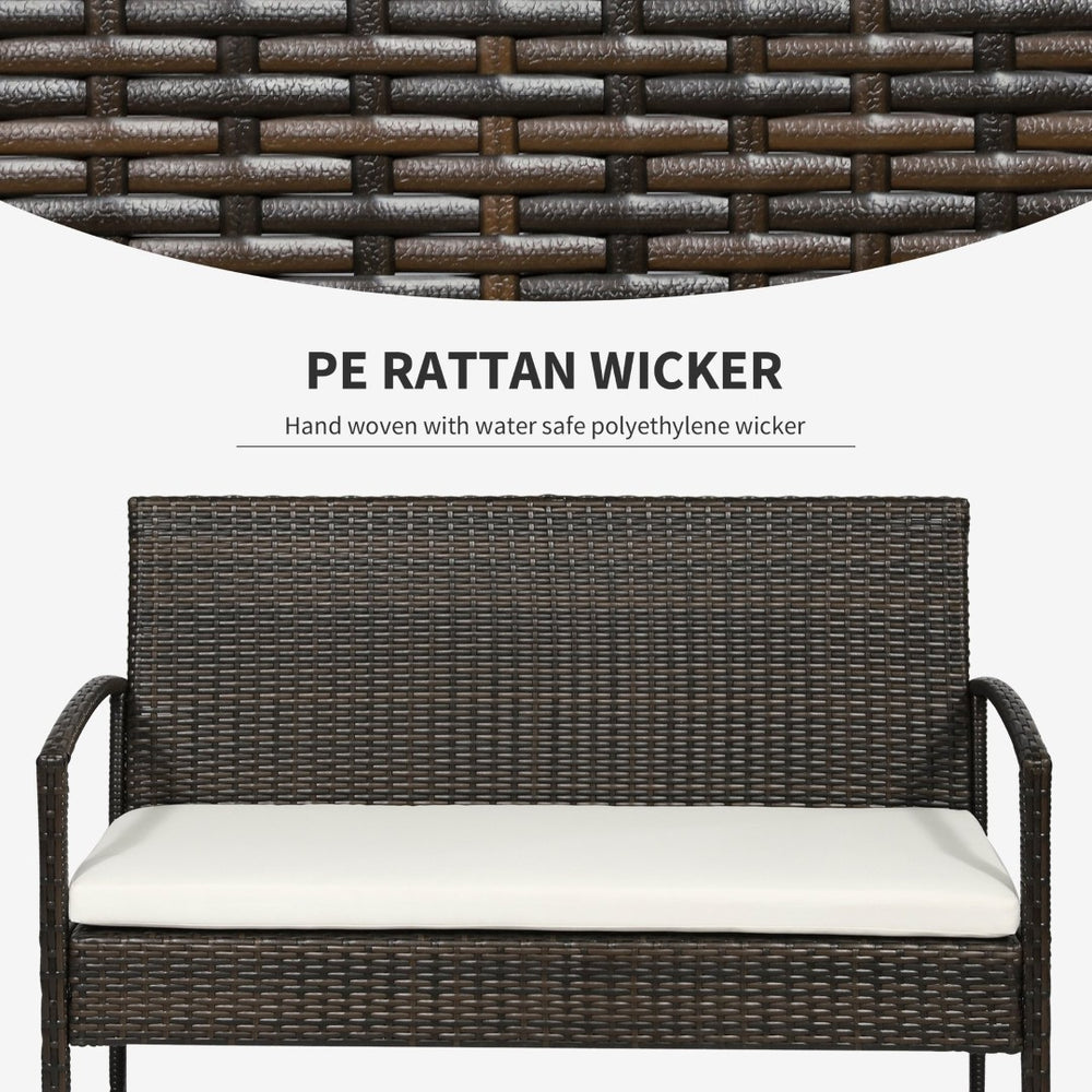 English Elm Loveseat Outdoor 4 Piece Pe Wicker Conversation Set with Tempered Glass Table T3971P385797