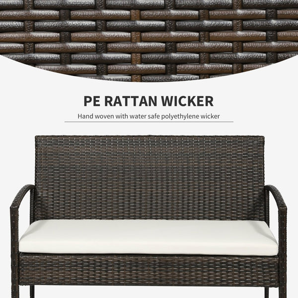 English Elm Loveseat Outdoor 4 Piece Pe Wicker Conversation Set with Tempered Glass Table T3971P385797